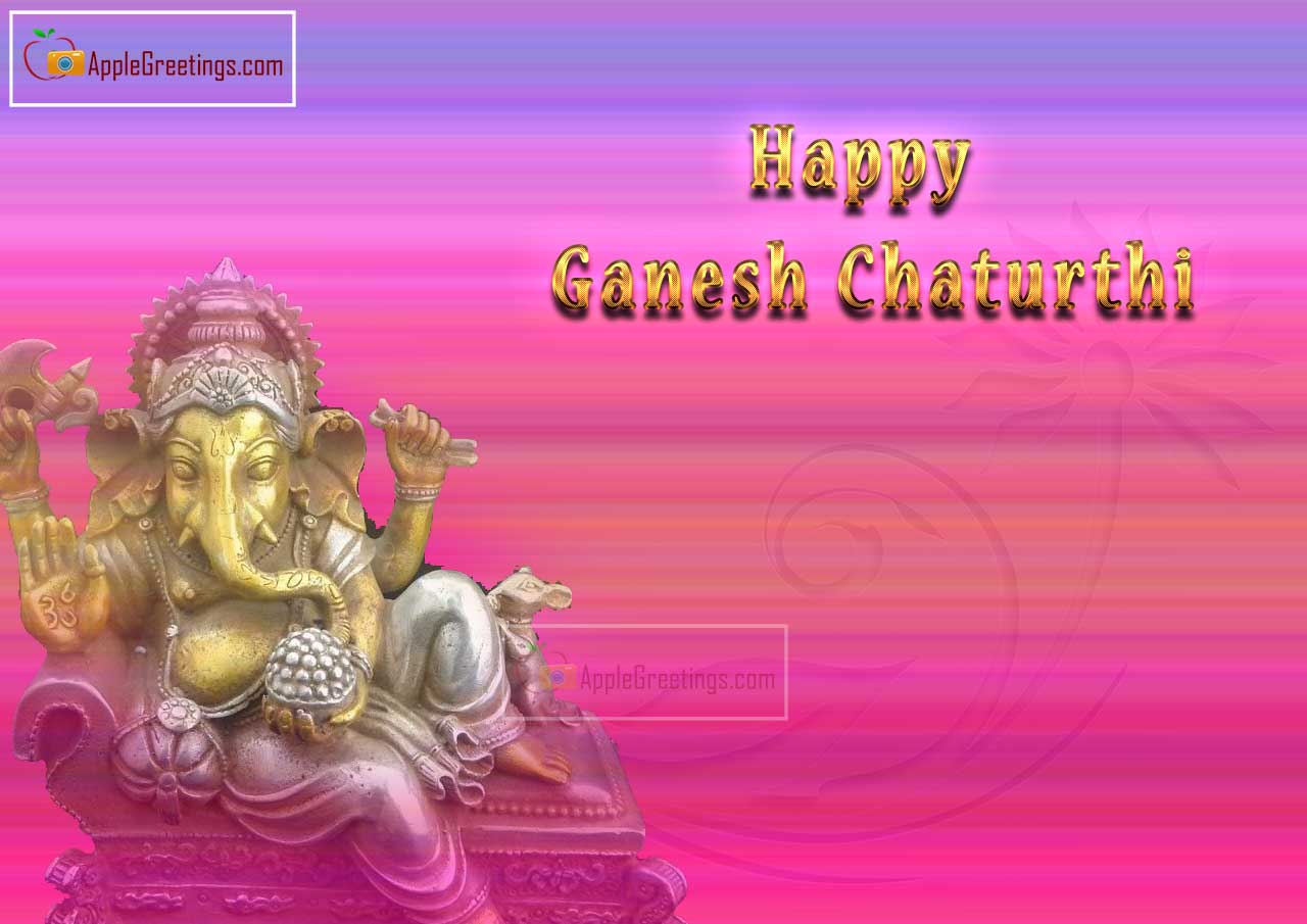 Nice Happy Ganesh Chaturthi Photos With Wishes Greetings Pictures For Download (Image No : J-303-1)