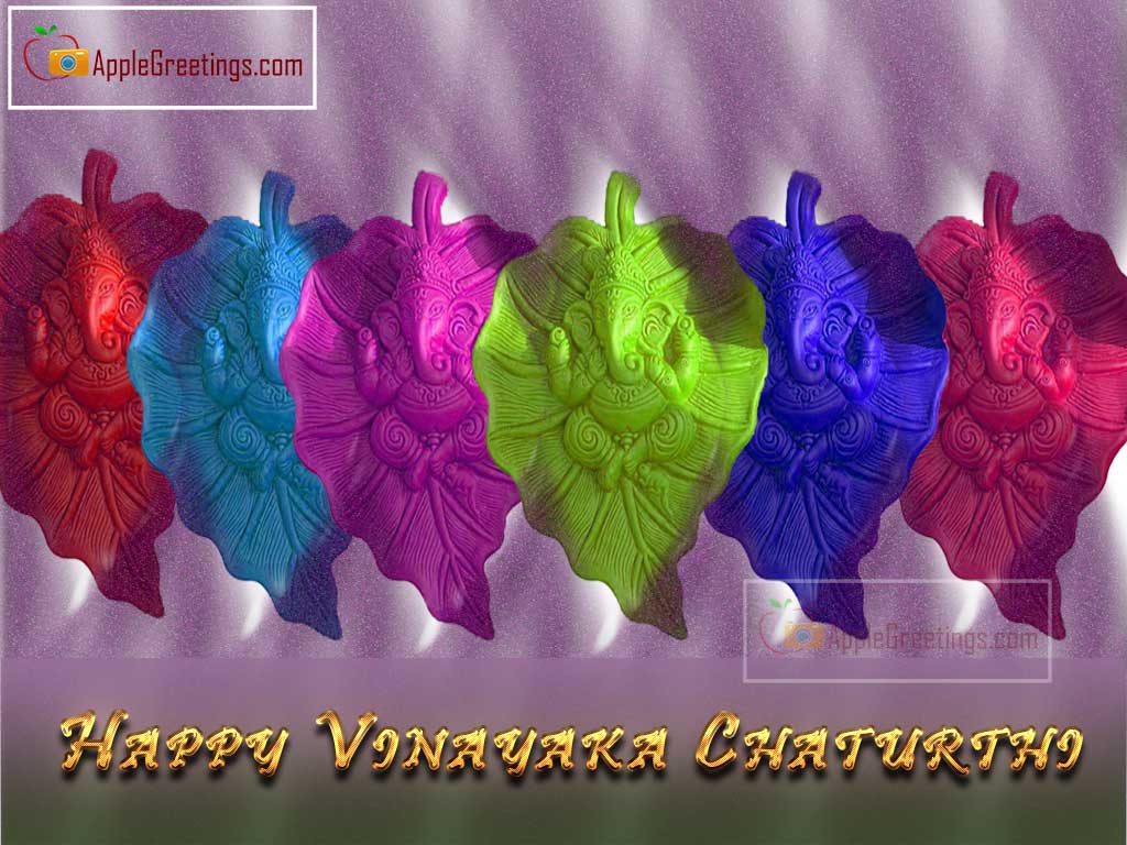 Wish Happy And Blissful Vinayaka Chathurthi To All By This Beautiful Greetings Images (Image No : J-308-1)