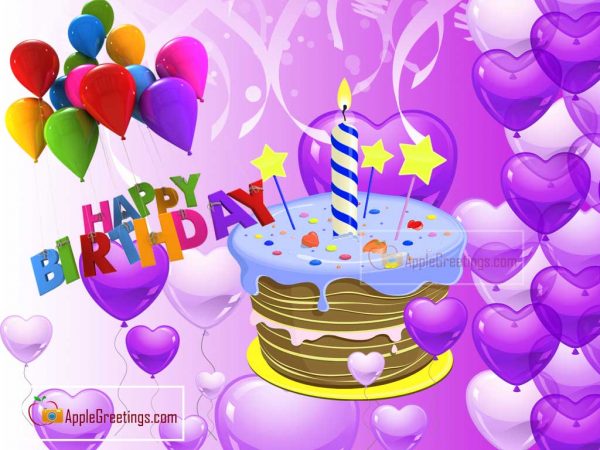Happy Birthday New Pictures With Cake N Candle Images For Best Wishes Share (Image No : J-434-1)