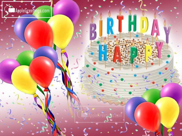 Cute Birthday Wish Greetings With Birthday Balloons Background Images (Image No : J-435-1)