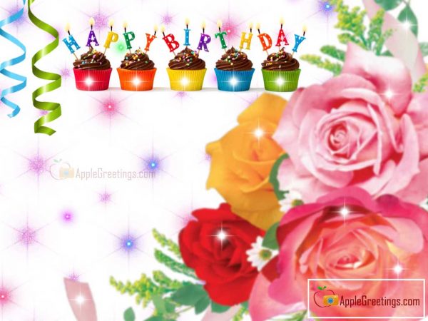 Happy Birthday Wishes Cup Cakes Images With Greetings For Whatsapp (Image No : J-442-1)