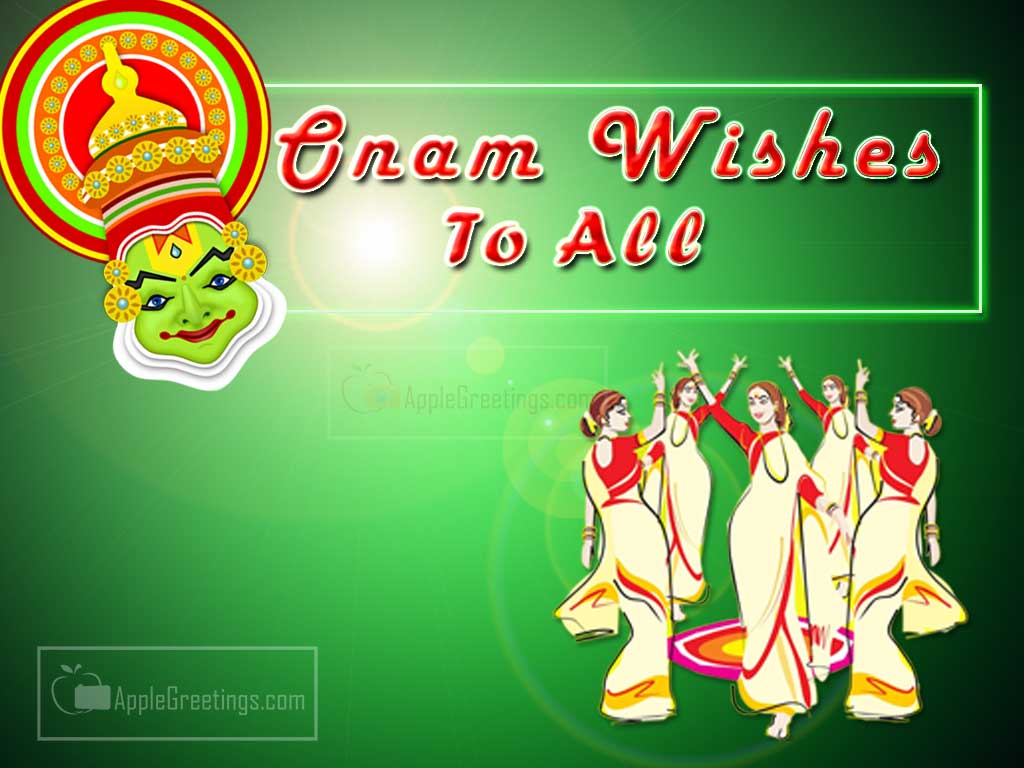 Greetings Of Onam Festival Wishes With Kerala Girls Dancing Clipart Images To Share Happy Onam Wishes