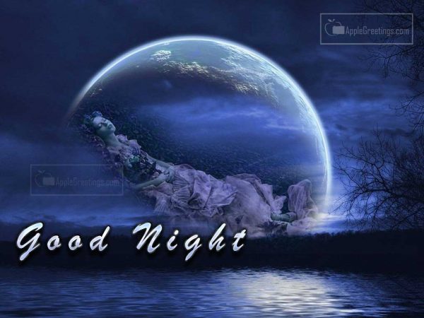 Best Good Night Wishes And lovely Girl Sleeping On Moon Greetings For Wishing Your Girl