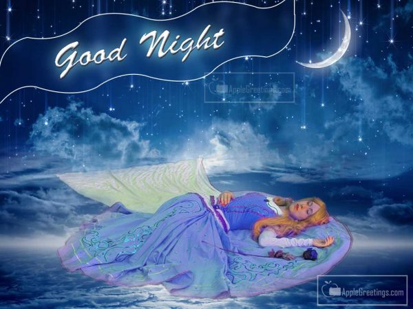 Amazing Good Night Wishes Images With Cute Angel Sleeping Picture For Fb Share