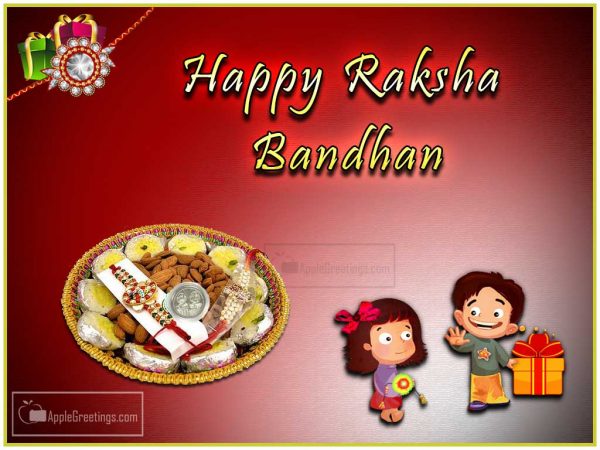 Very Cute Happy Raksha Bandhan Wishing Images For Brother And Sister (Image No : T-714)