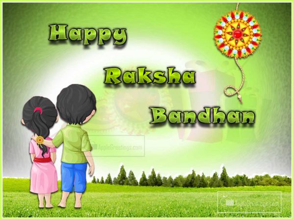 Happy Raksha Bandhan Wishes Greeting Cards Whatsapp Pictures From Brother To Sister (Image No : T-724)