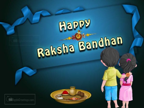 Lovely Brother And Sister On Raksha Bandhan Rakhi Festival [y] Wishes Greetings (Image No : T-734)