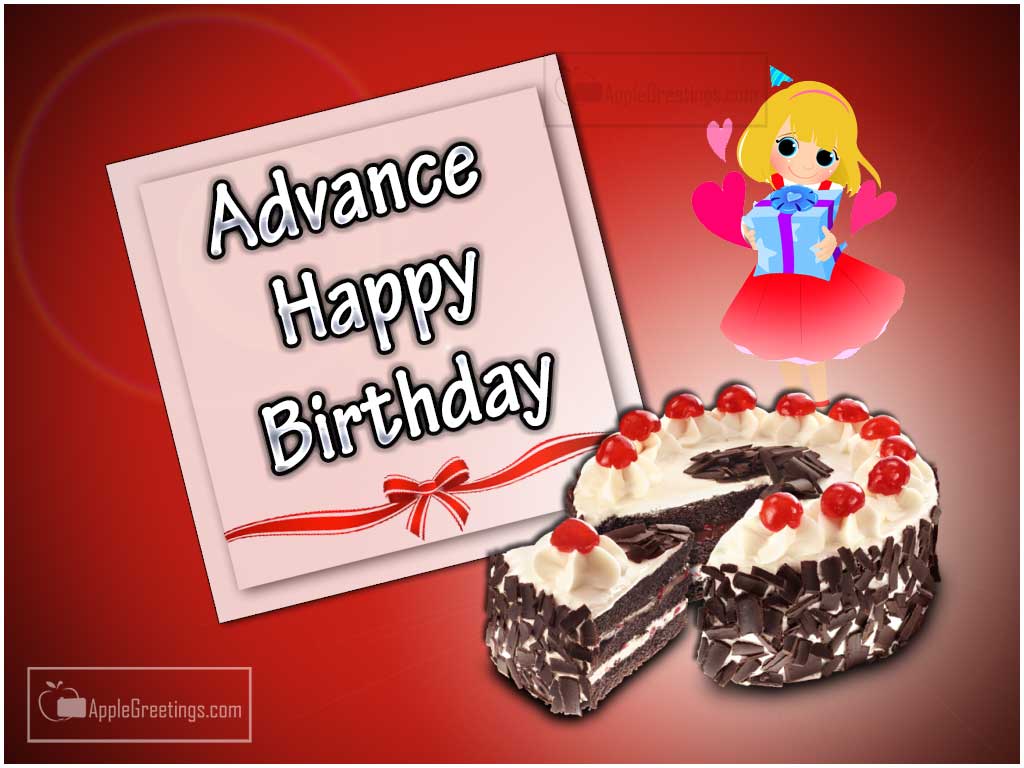 Cute Angel Wishing Happy Birthday With Gift Greetings For Sending Birthday Wishes To Friends In Advance